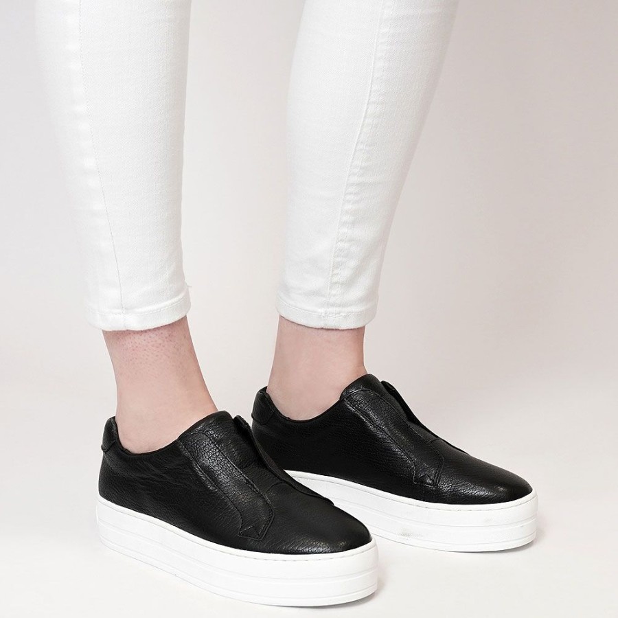 Flats Django & Juliette | Shia Black Leather Sneakers