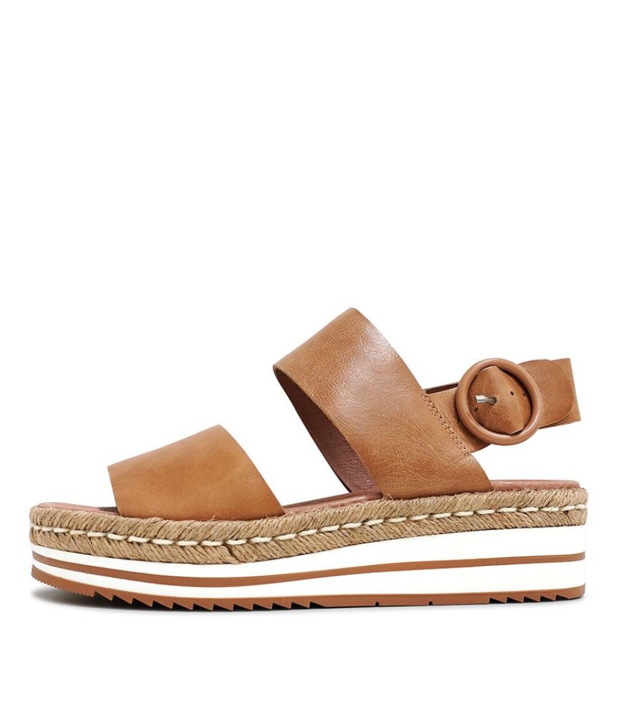 Sandals Django & Juliette | Atha Dark Tan Leather Sandals