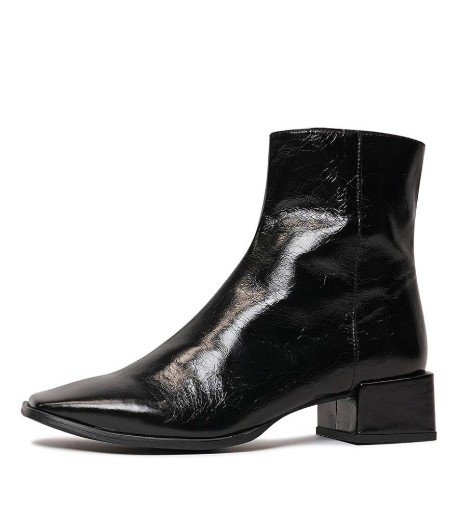 Boots Neo Shoes | Ag-22515 Black Patent Leather Ankle Boots