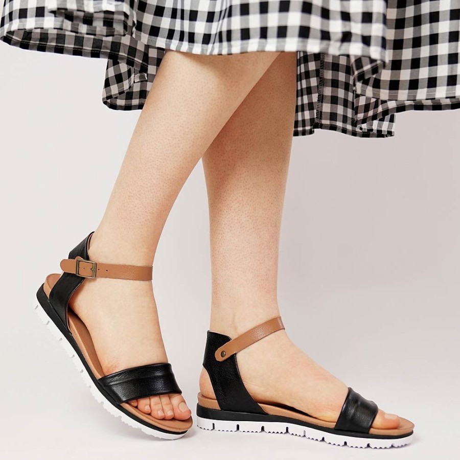 Sandals Django & Juliette | Londona Black/ Dark Tan