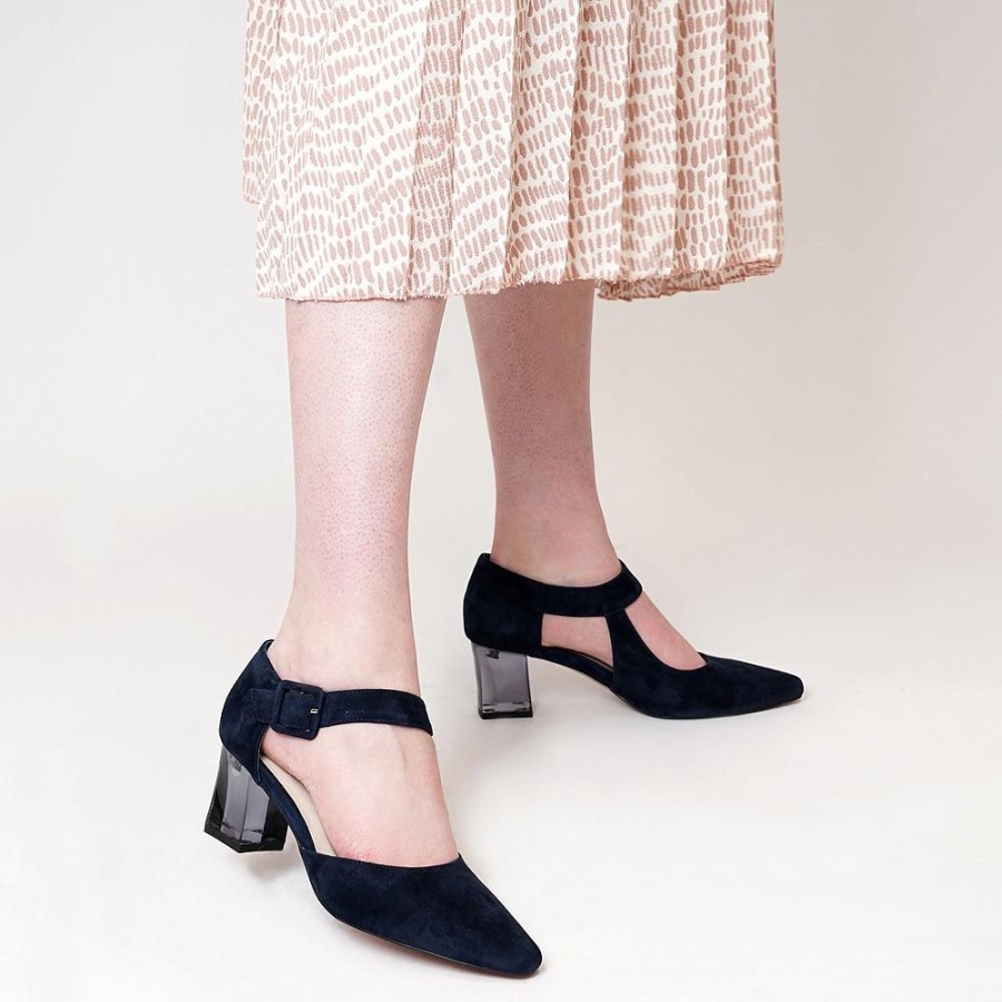 Heels Django & Juliette | Happie Navy Suede