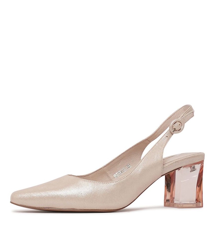 Heels Django & Juliette | Hinnis Nude Shimmer Leather Heels