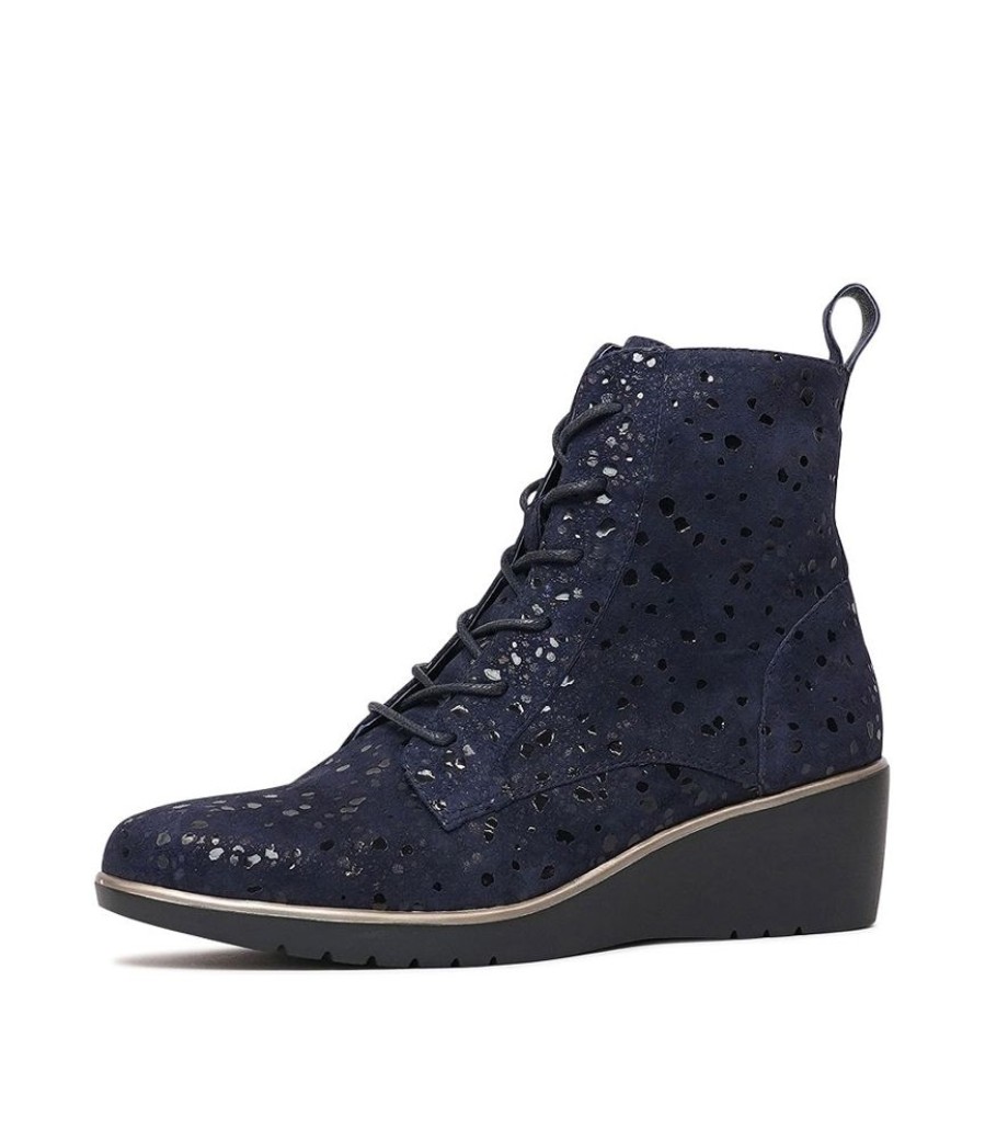 Boots Django & Juliette | Uniti Navy Sparkle Suede