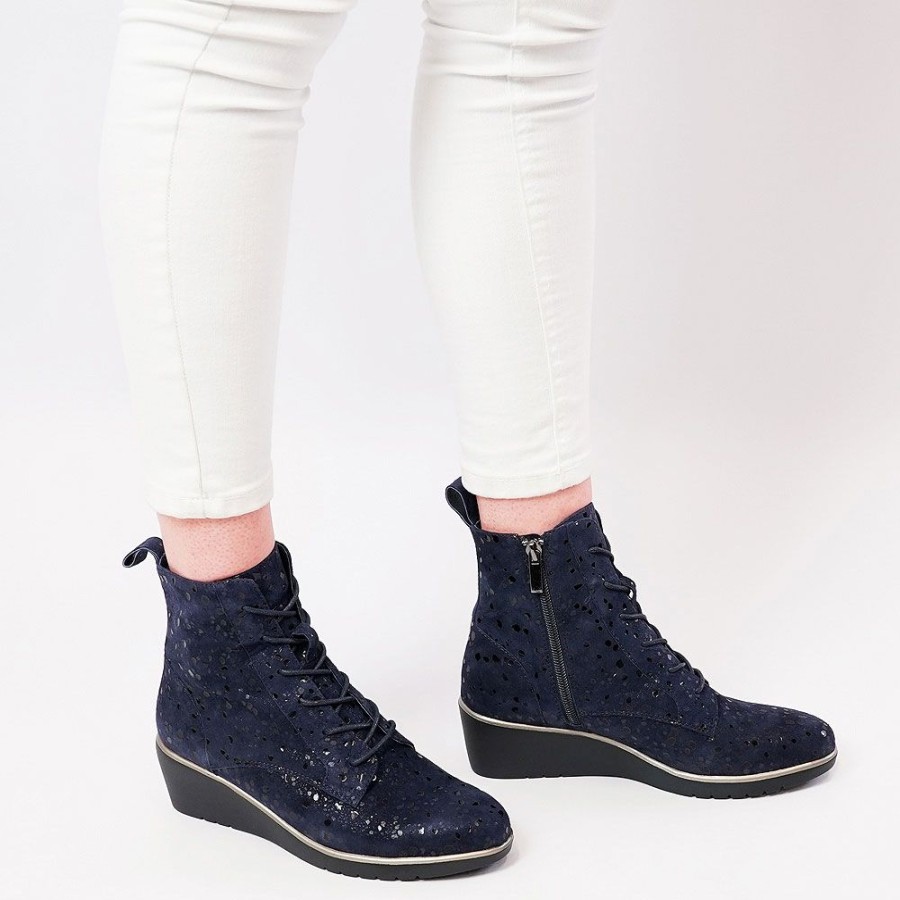 Boots Django & Juliette | Uniti Navy Sparkle Suede