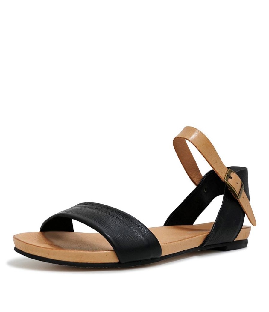 Sandals Django & Juliette | Jinnit - Black/ Tan Leather Sandals