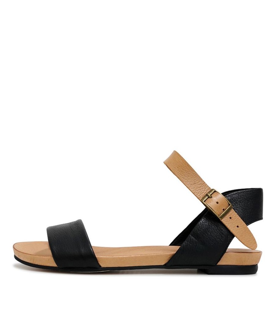 Sandals Django & Juliette | Jinnit - Black/ Tan Leather Sandals