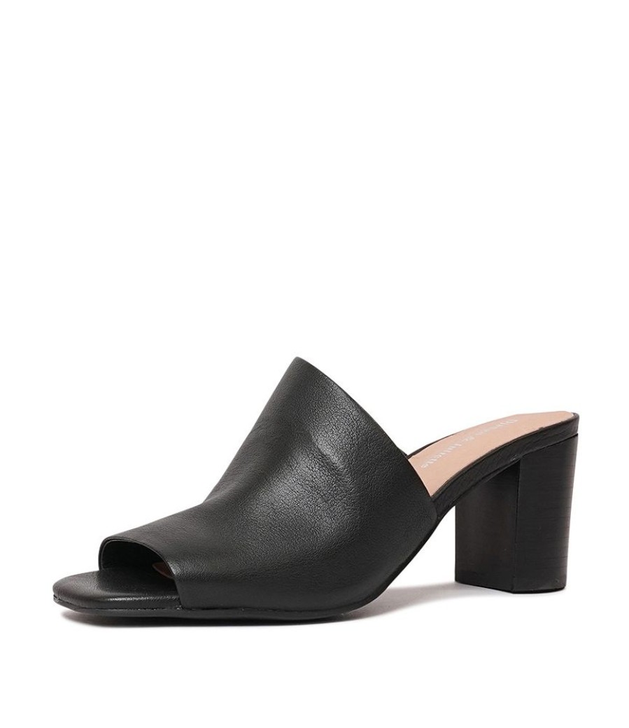 Heels Django & Juliette | Padden Black Leather Heels