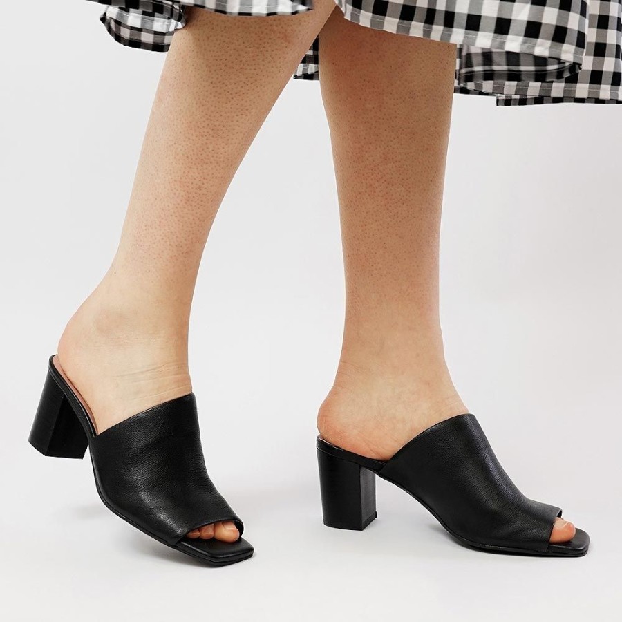 Heels Django & Juliette | Padden Black Leather Heels