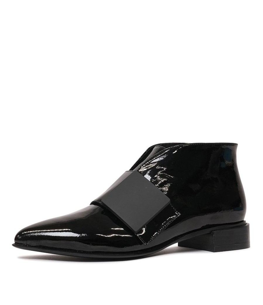 Boots Django & Juliette | Essy Black Patent Leather Ankle Boots