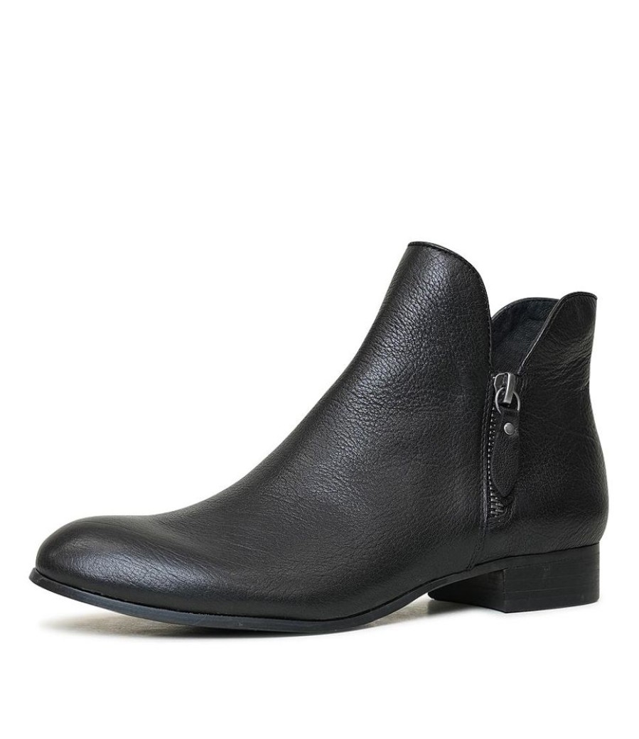 Boots Django & Juliette | Faye Black/ Black Heel Leather Ankle Boots