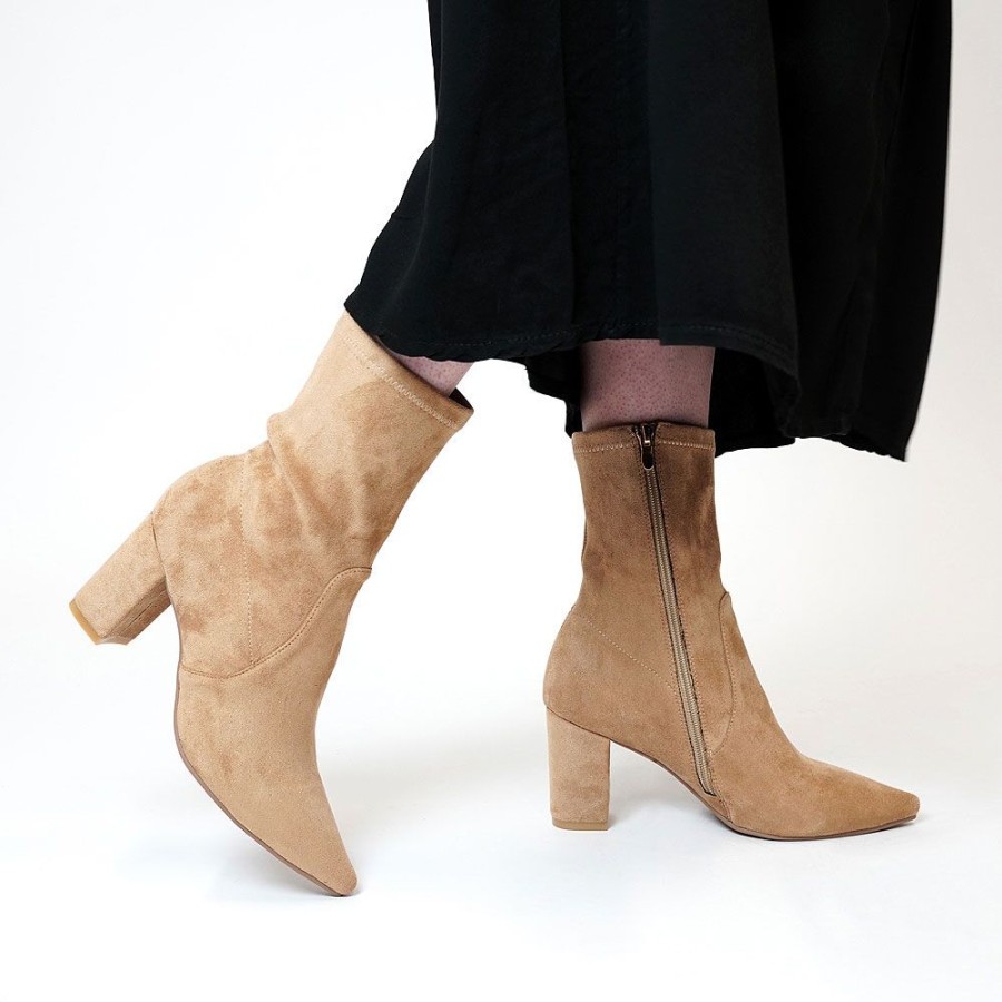 Boots Django & Juliette | Nider Sand Stretch Microsuede