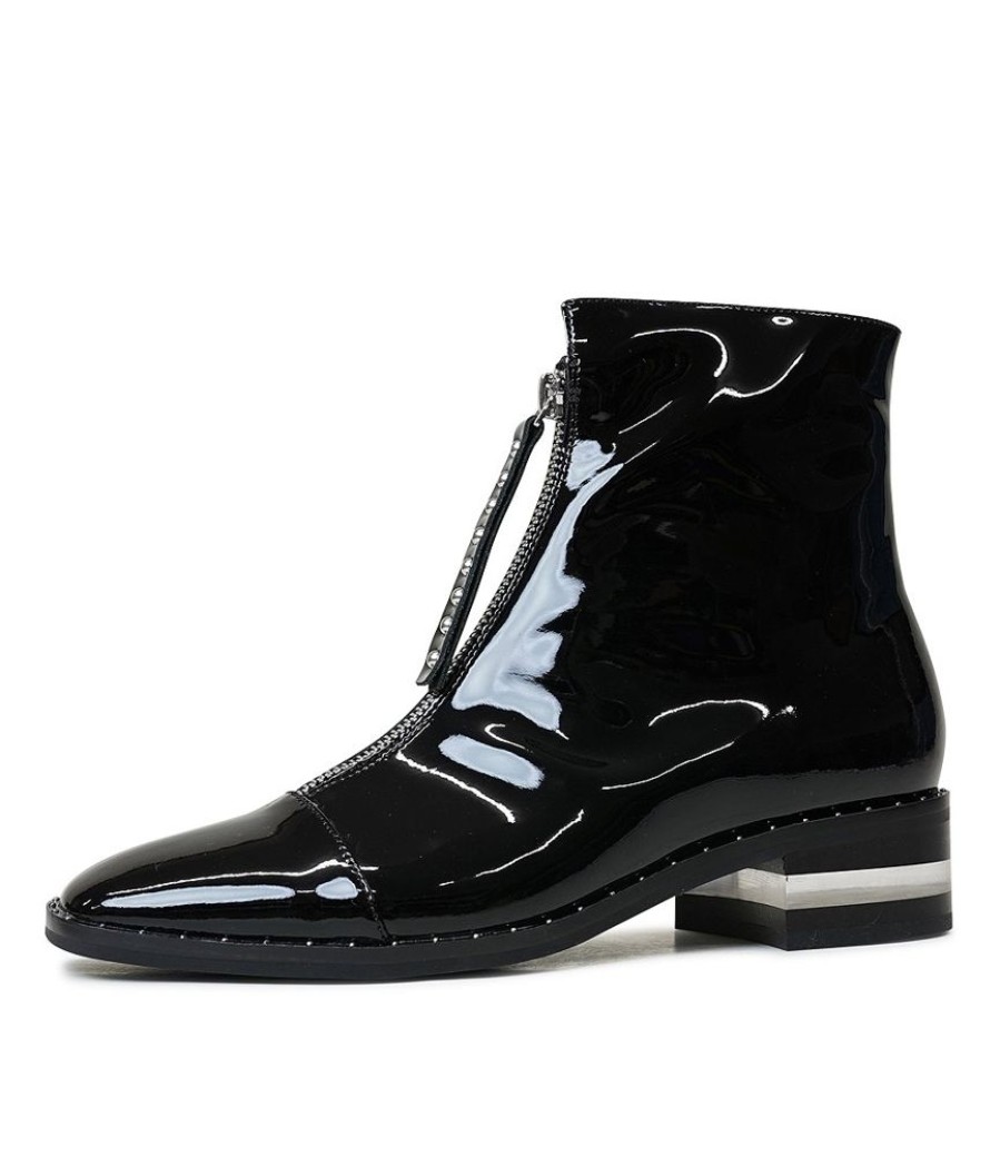 Boots Django & Juliette | Fridays Black Patent Leather Ankle Boots