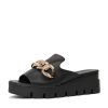 Sandals Django & Juliette | Rablise Black Leather Slides