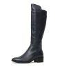 Boots Django & Juliette | Tetley - Navy Leather/ Stretch Knee High Boots