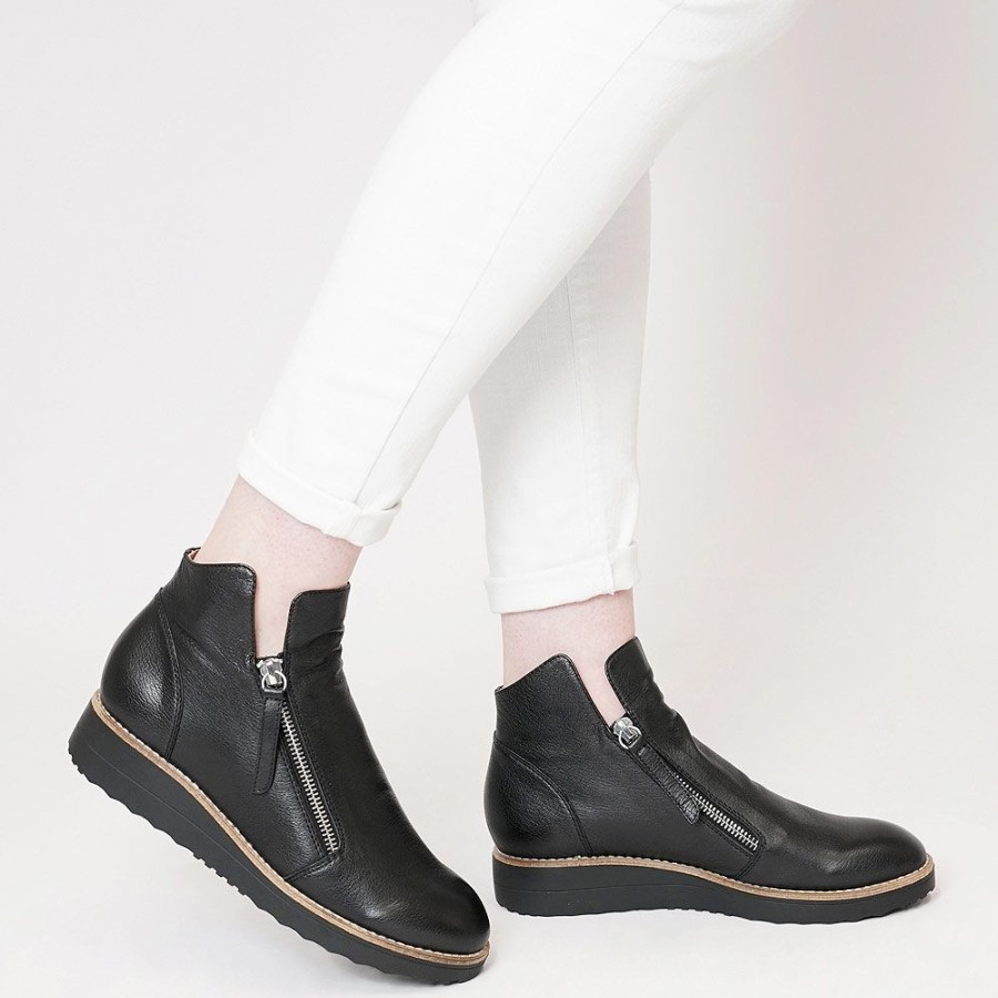 Boots Top End | Ohmy Black/ Black Leather Ankle Boots