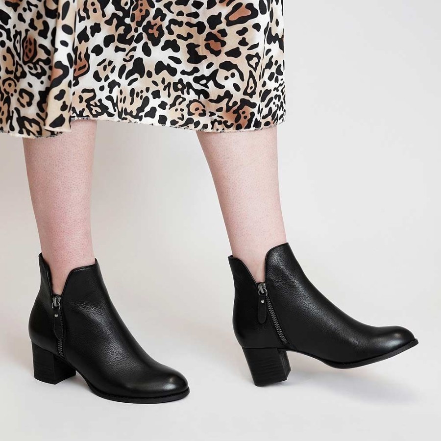 Boots Django & Juliette | Shiannely Black Leather Ankle Boots