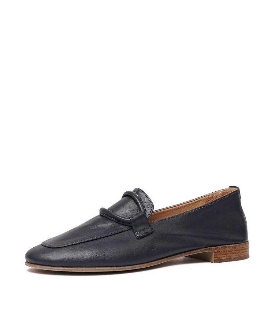 Flats Sala | Joanne Navy Leather Loafers