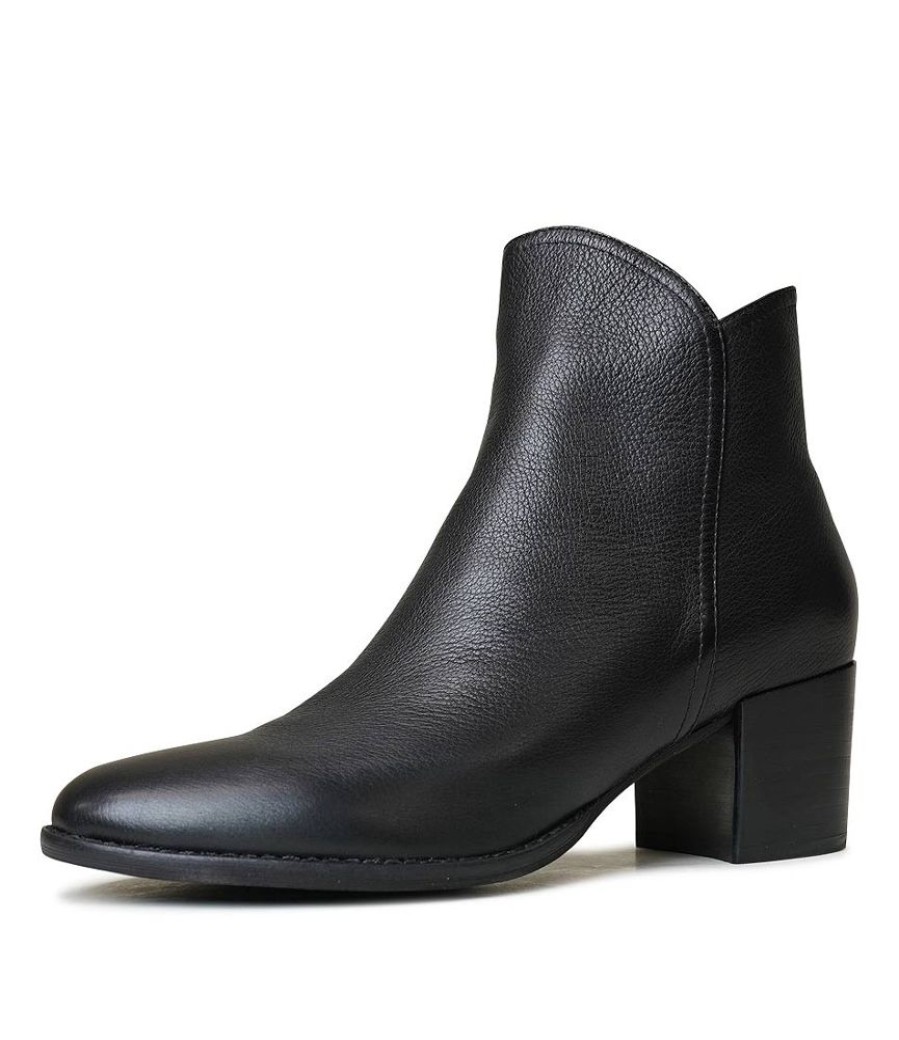 Boots Django & Juliette | Mockas Black Leather Ankle Boots