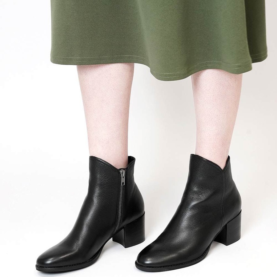 Boots Django & Juliette | Mockas Black Leather Ankle Boots