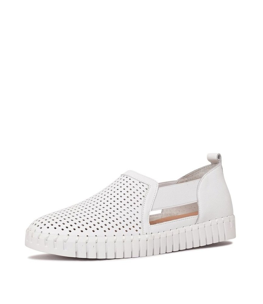 Flats Django & Juliette | Habiki White Leather Sneakers