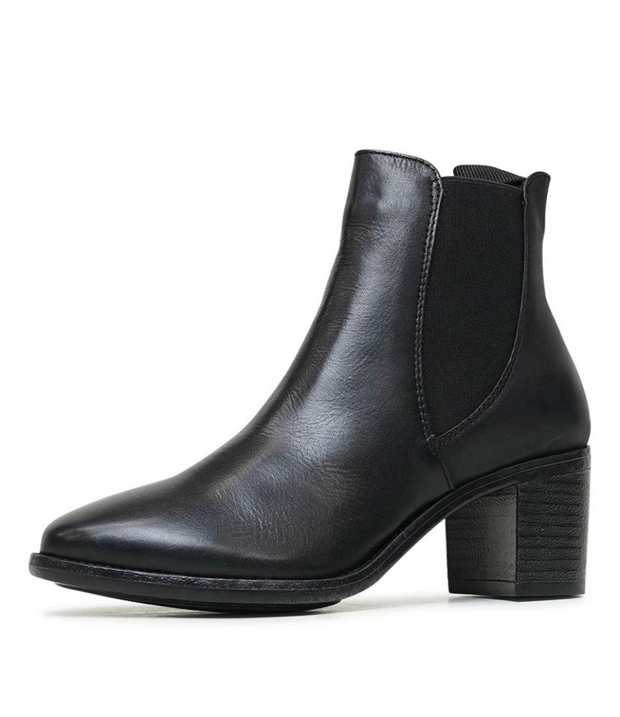 Boots EOS Shoes | Serin Black Leather Ankle Boots