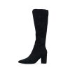 Boots Django & Juliette | Norass Black Stretch Microsuede Knee High Boots