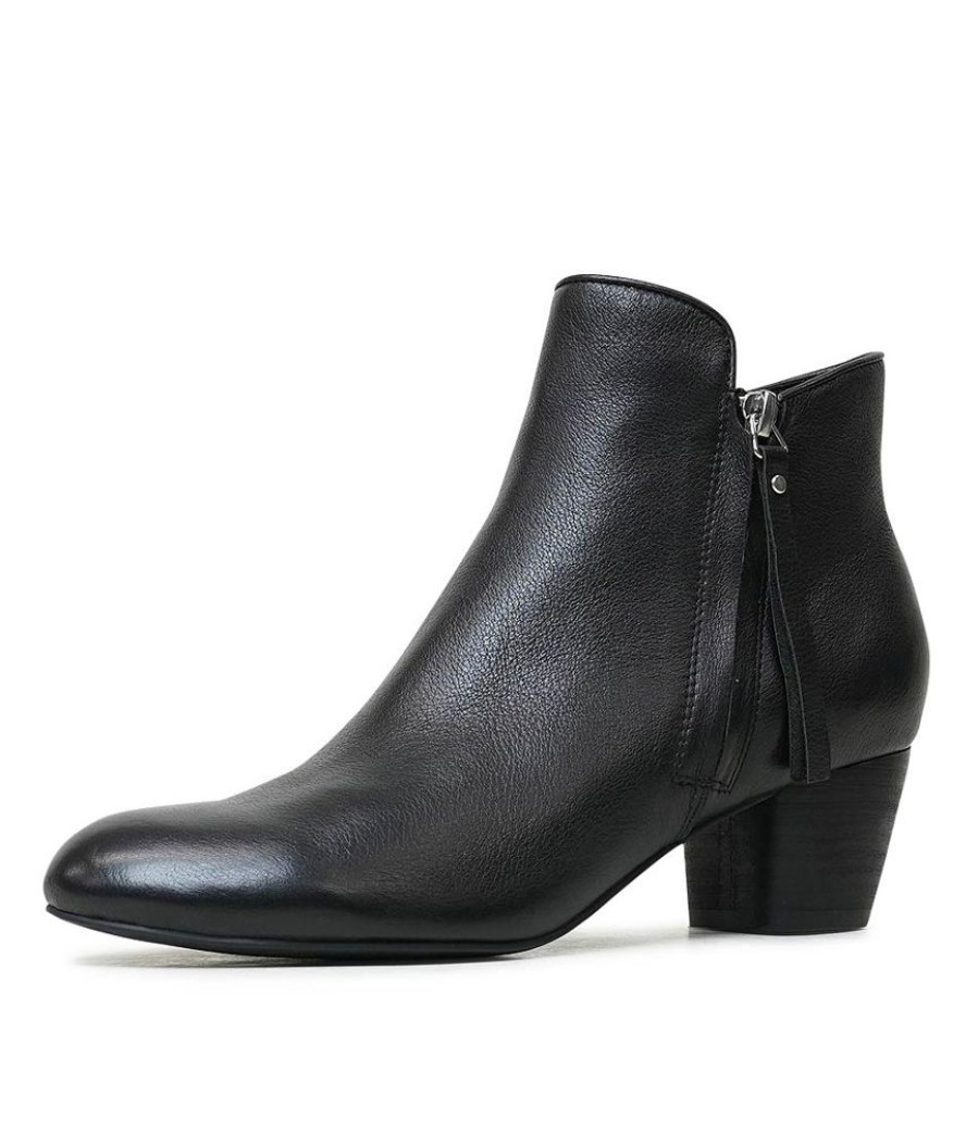 Boots Django & Juliette | Demanse Black/ Black Heel Leather Ankle Boots