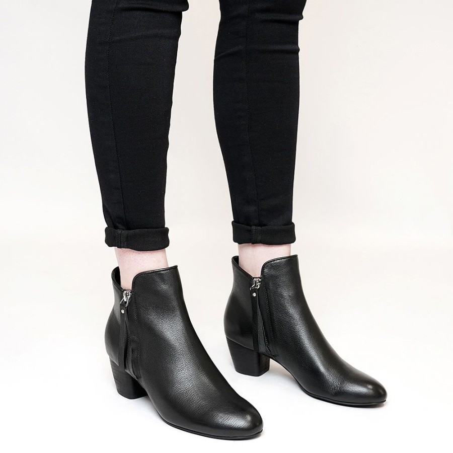 Boots Django & Juliette | Demanse Black/ Black Heel Leather Ankle Boots