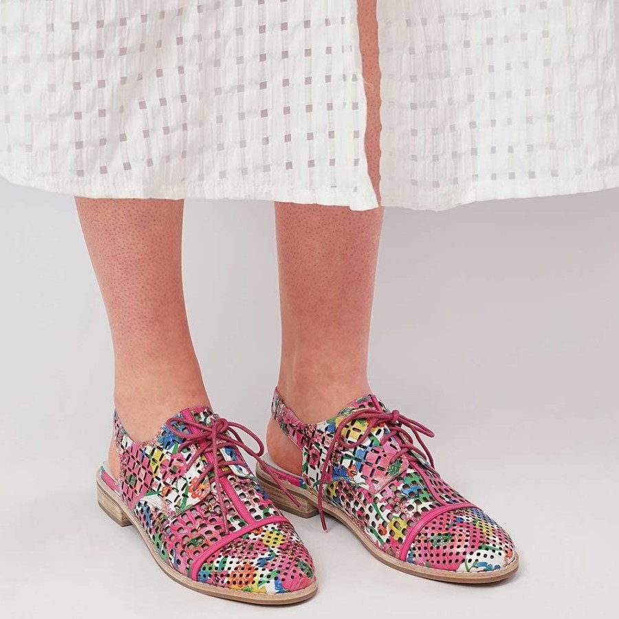 Flats Django & Juliette | Addy White Flowermania / Hot Pink