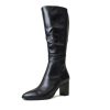 Boots Django & Juliette | Allouta Black Leather Knee High Boots