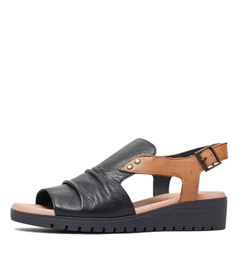 Sandals Django & Juliette | Madis Navy/Tan