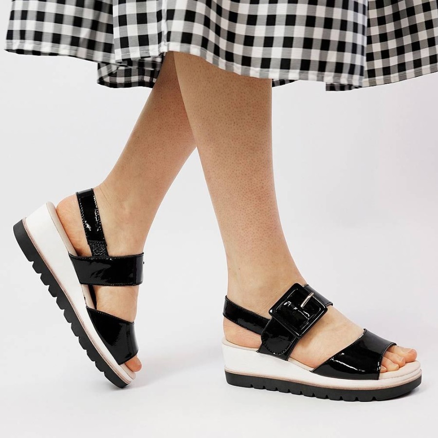 Sandals Django & Juliette | Wacie Black Patent