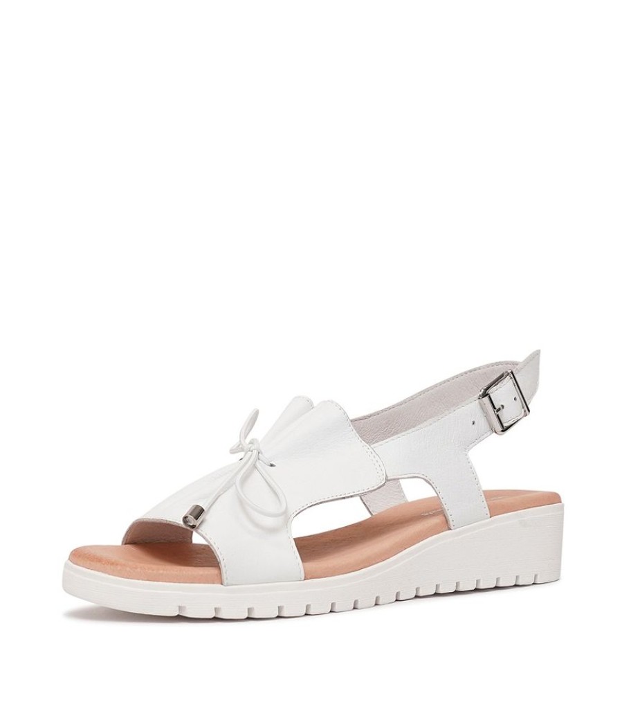 Sandals Django & Juliette | Malika White Leather Sandals