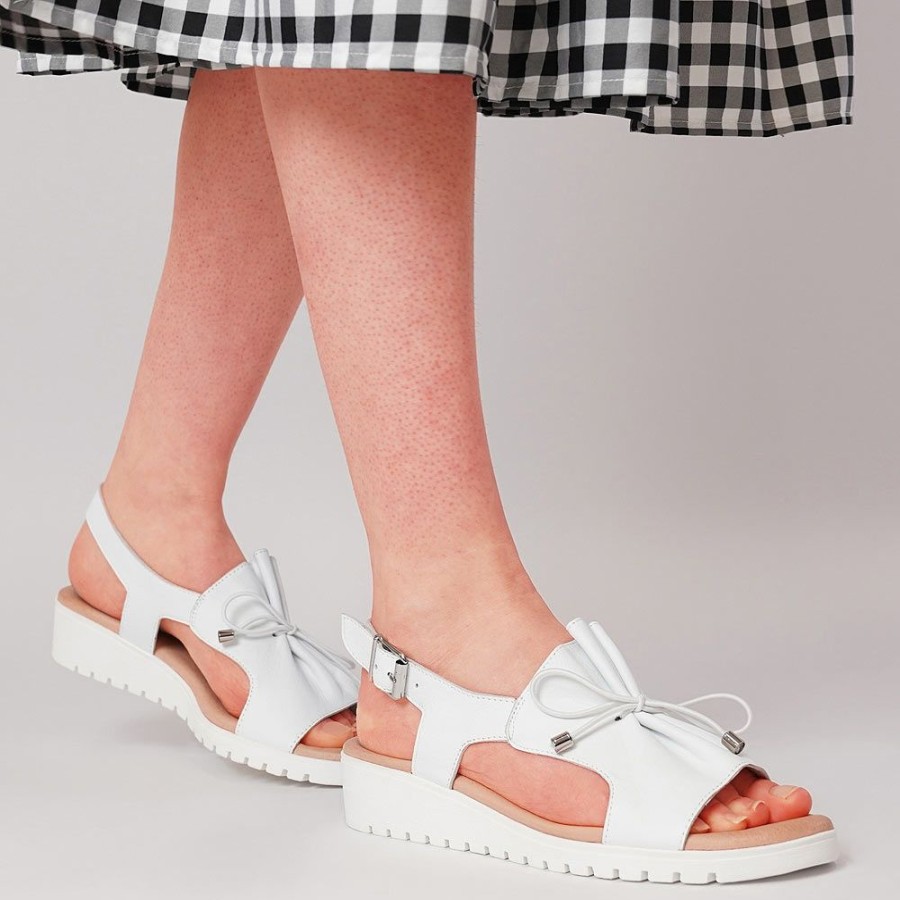 Sandals Django & Juliette | Malika White Leather Sandals