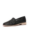 Flats Django & Juliette | Alycia Black Leather/ Black Patent Loafers