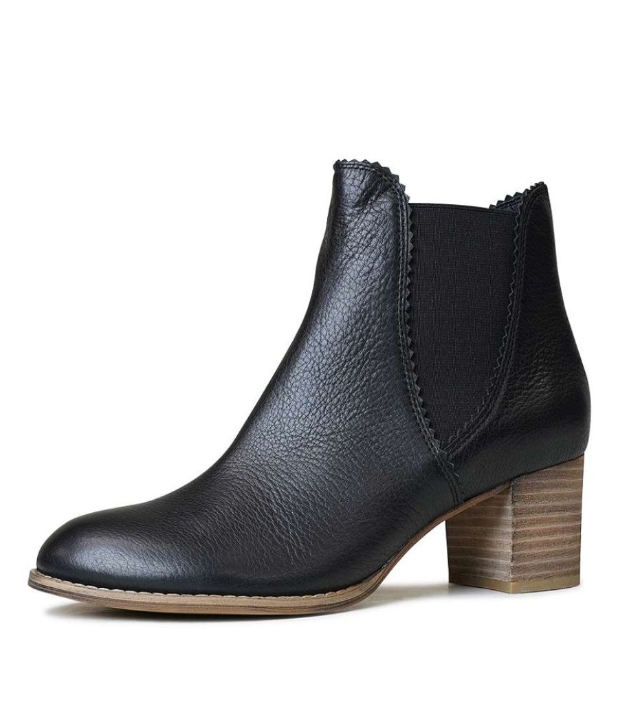 Boots Django & Juliette | Sadore Black Leather Ankle Boots