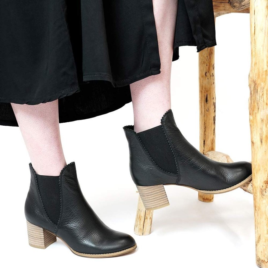 Boots Django & Juliette | Sadore Black Leather Ankle Boots