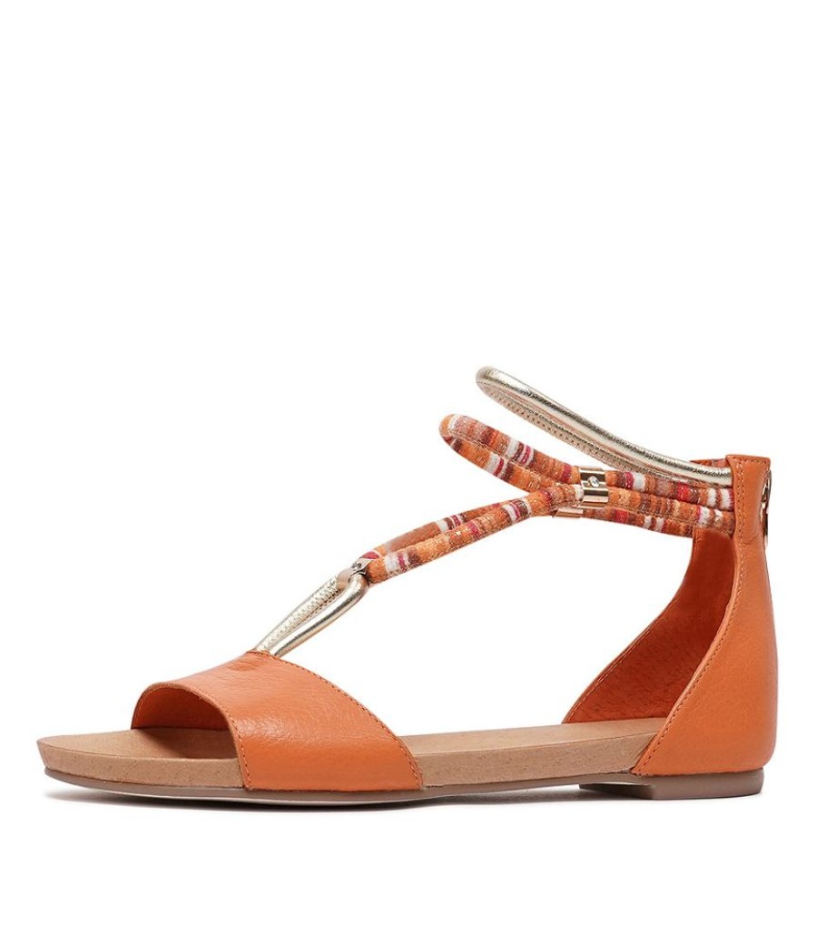 Sandals Django & Juliette | Jazmin Bright Orange Leather Sandals