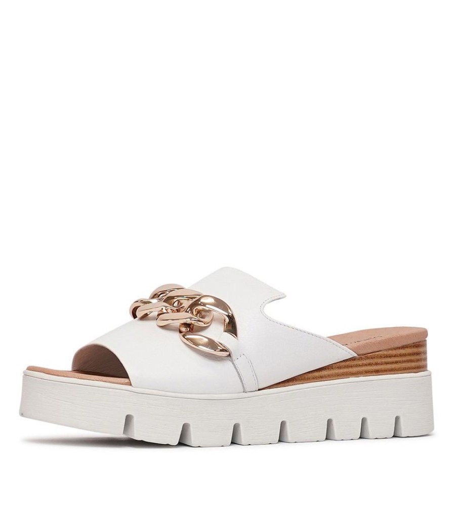 Sandals Django & Juliette | Rablise White Leather Slides