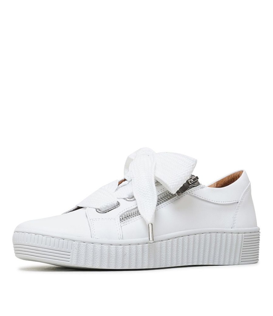 Flats EOS Shoes | Jovi White Leather Sneakers