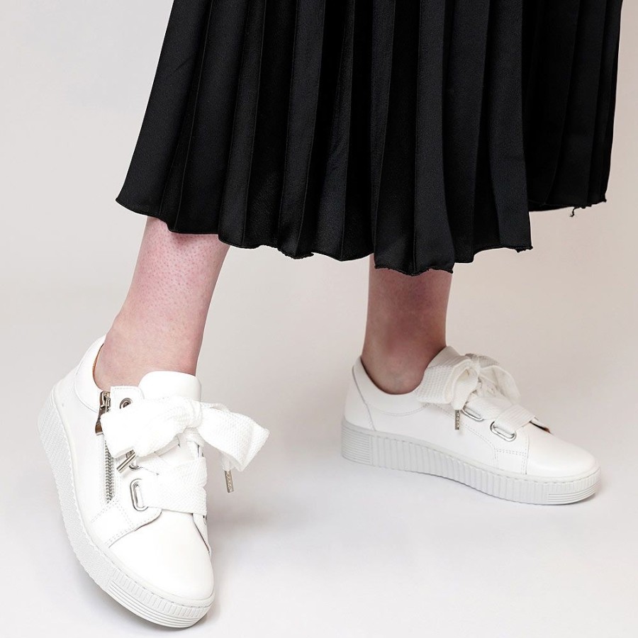 Flats EOS Shoes | Jovi White Leather Sneakers