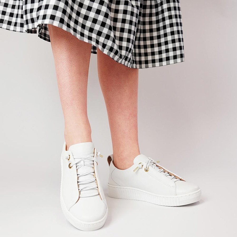 Flats EOS Shoes | Jool White Leather Sneakers