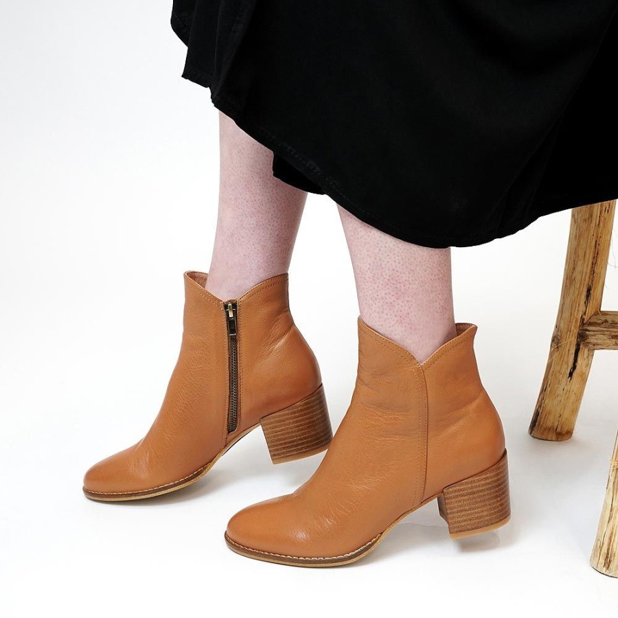 Boots Django & Juliette | Mockas Dark Tan Leather Ankle Boots