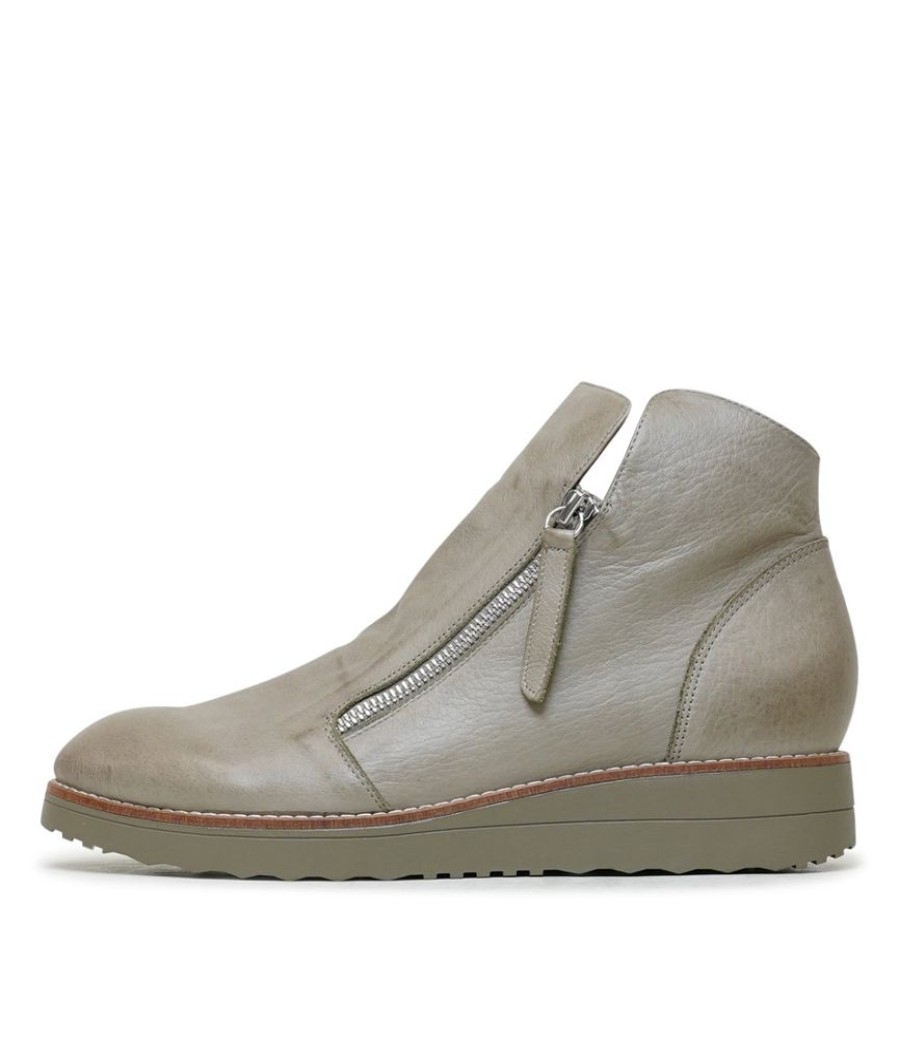 Boots Top End | Ohmy Khaki Leather Ankle Boots