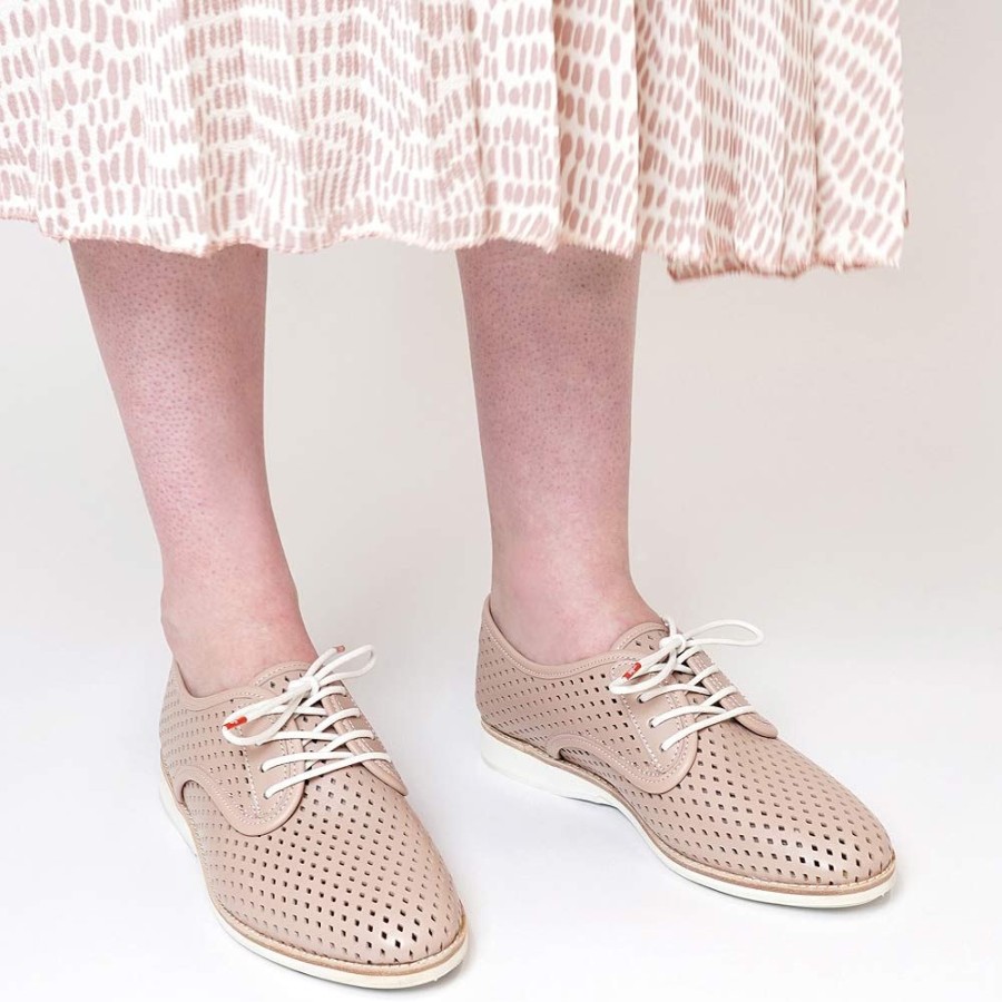 Flats Rollie | Derby Punch Chalk Pink