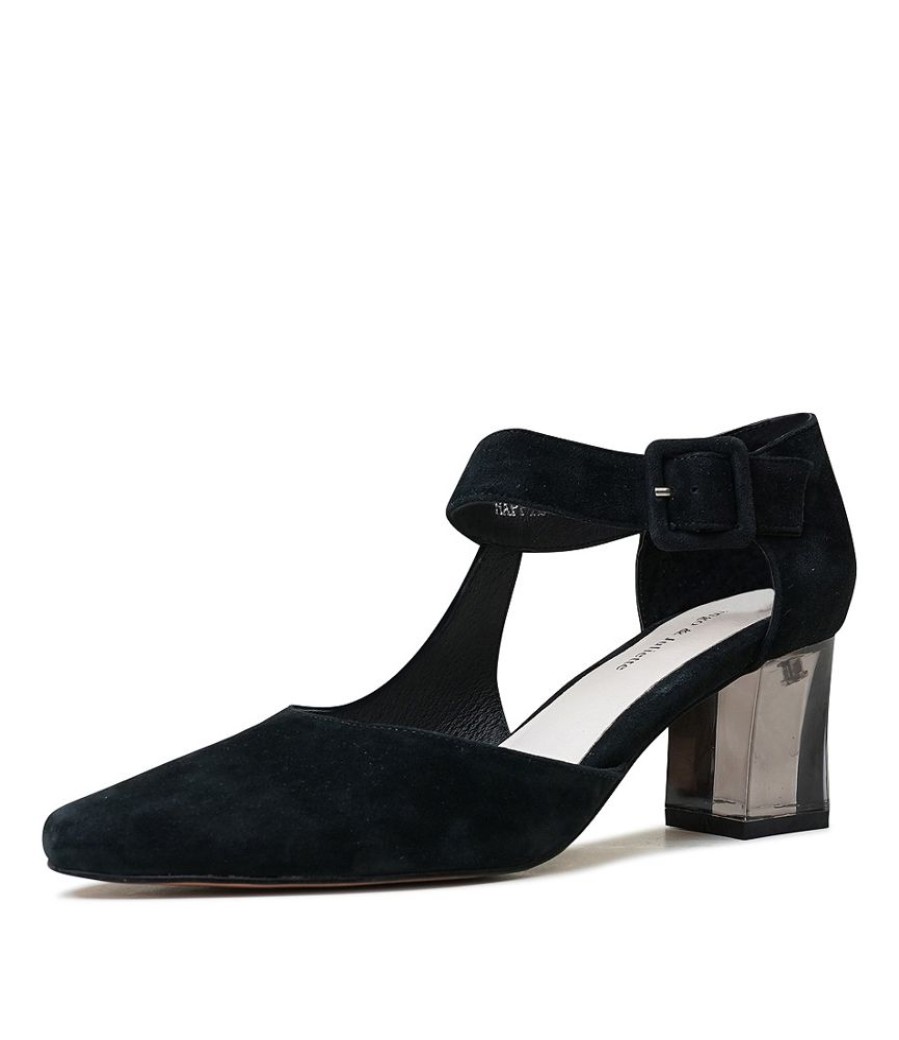 Heels Django & Juliette | Happie Black Suede Heels