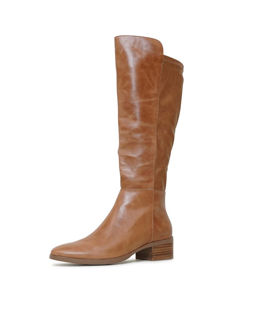 Boots Django & Juliette | Tetley Tan Leather Knee High Boots