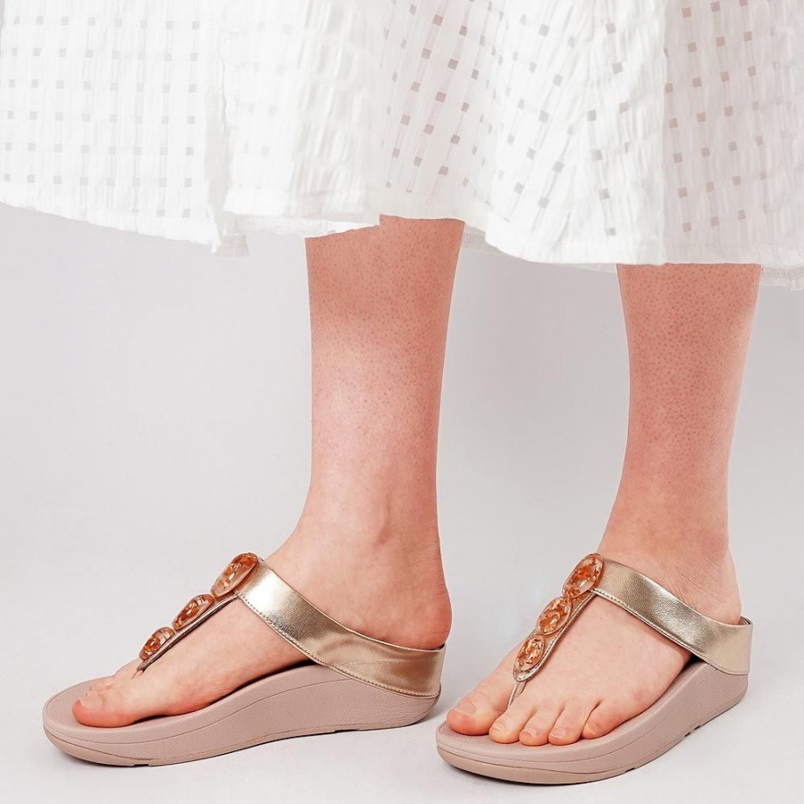 Sandals Fitflop | Fino Metallic Rose Gold