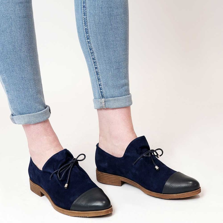 Flats Django & Juliette | Kotty Navy Leather/ Navy Suede