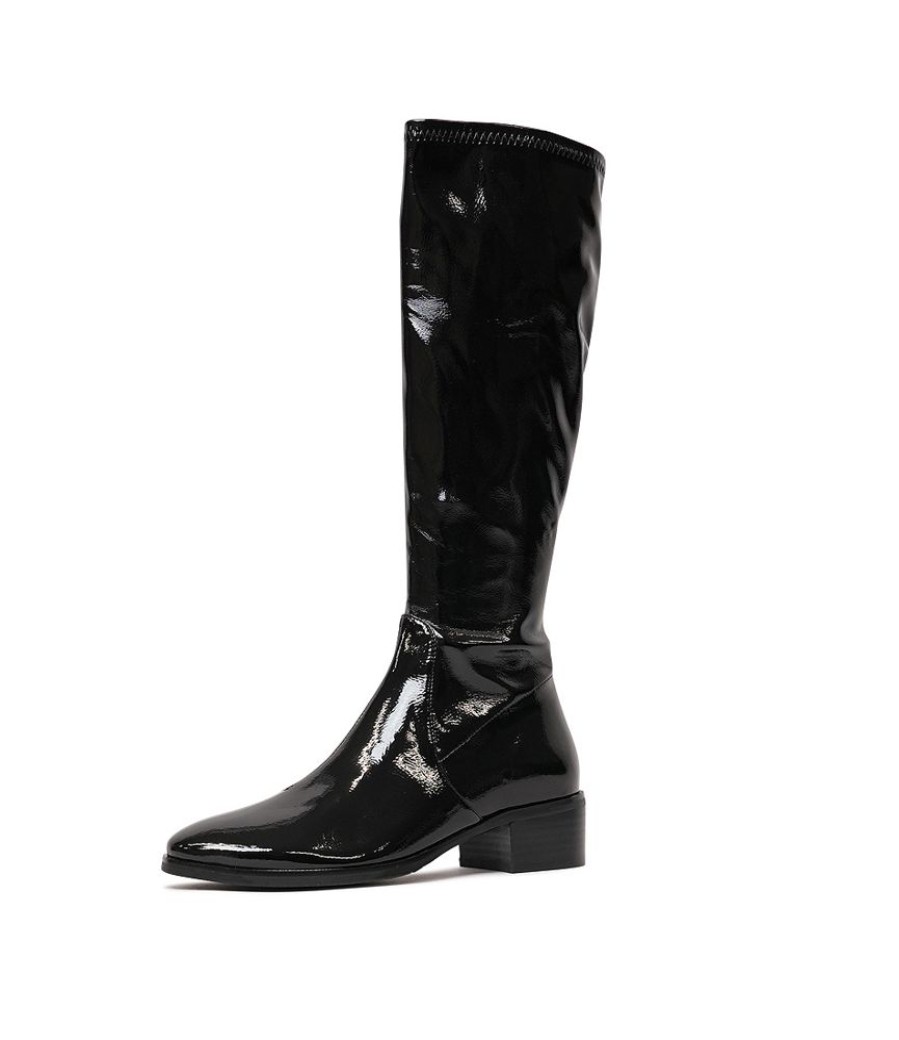 Boots Django & Juliette | Timothie Black Stretch Patent